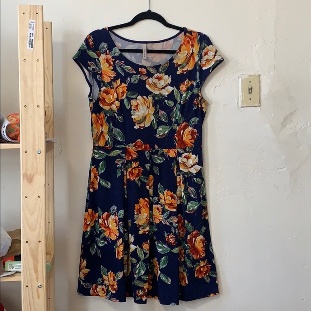 Gilli Short Sleeve Floral Spring Dress Sz L